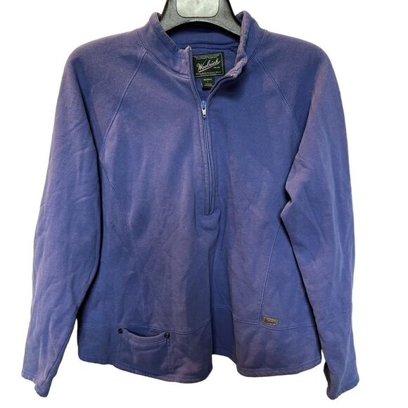 Woolrich Women's 1/2 Zip Sweat Shirt Blue Size Large - Picture 1 of 9
